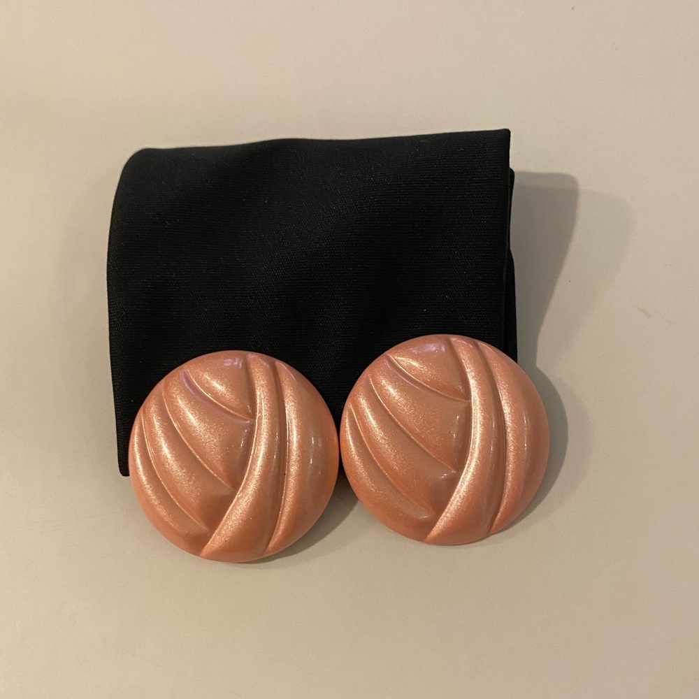 Pink clip on earrings